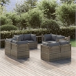 vidaXL 8 Piece Steel Sofa in Gray
