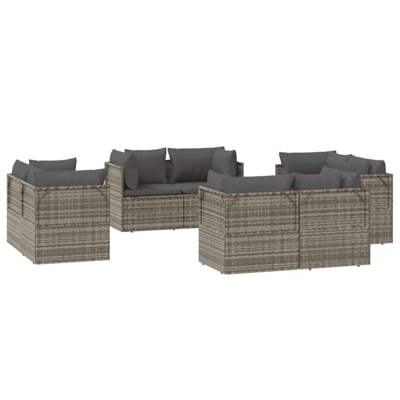 vidaXL 8 Piece Steel Sofa in Gray