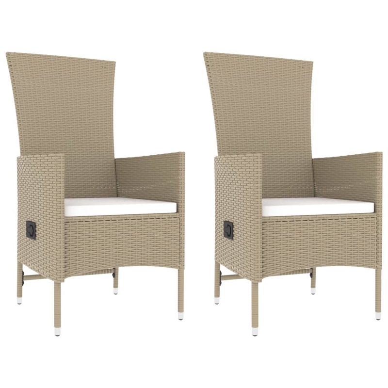 vidaXL 3 Piece Steel Garden Lounge Set in Beige