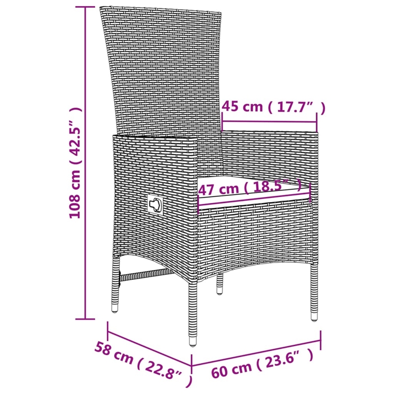 vidaXL 3 Piece Steel Garden Lounge Set in Beige