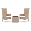 vidaXL 3 Piece Steel Garden Lounge Set in Beige