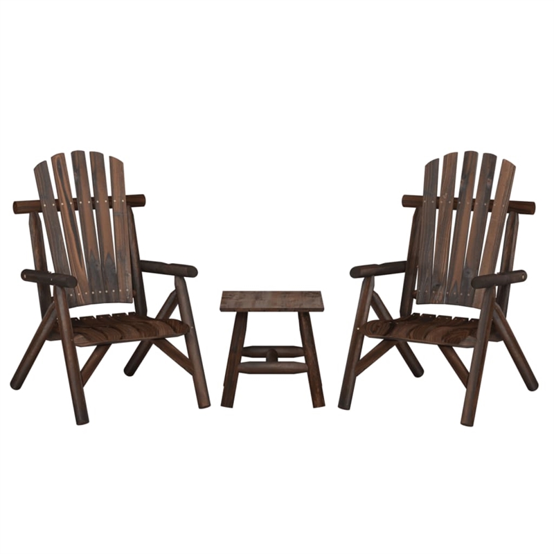 vidaXL 3 Piece Wood Large Garden Lounge Set