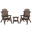 vidaXL 3 Piece Wood Large Garden Lounge Set