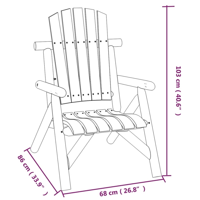 vidaXL 3 Piece Wood Large Garden Lounge Set