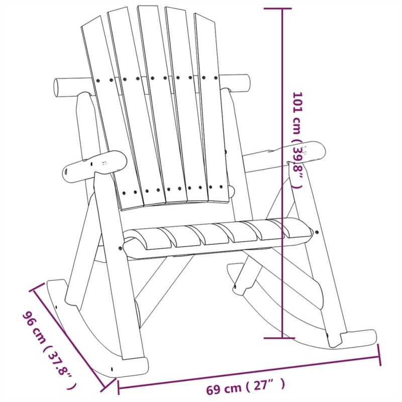 vidaXL 3 Piece Wood Garden Lounge Set