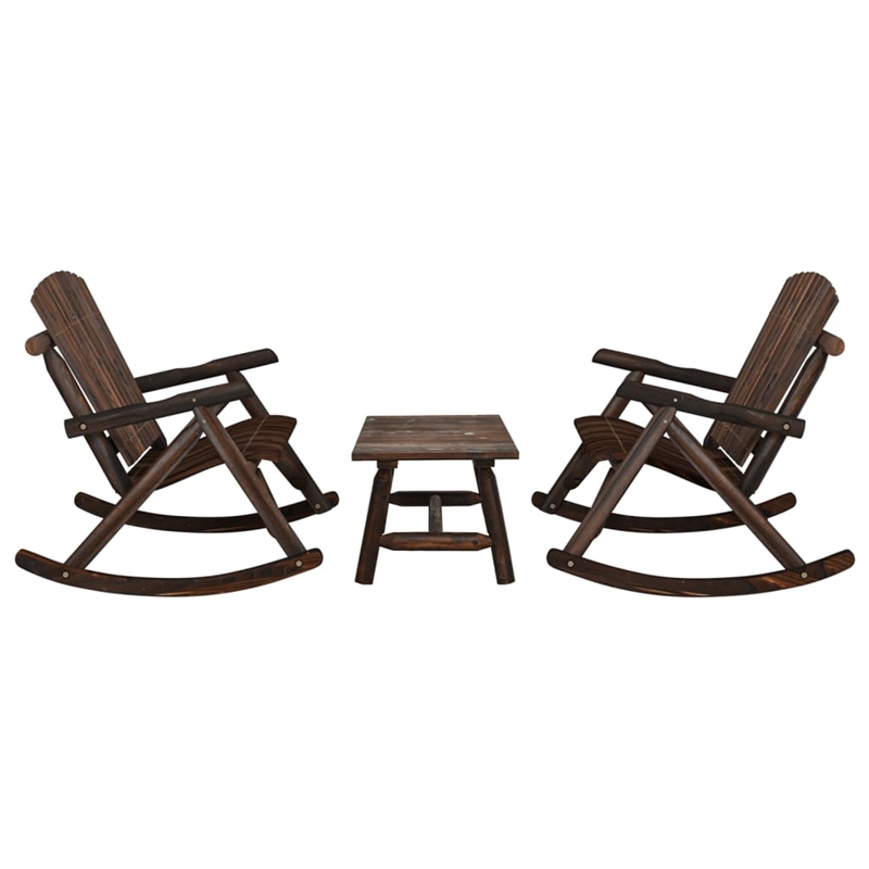 vidaXL 3 Piece Wood Garden Lounge Set