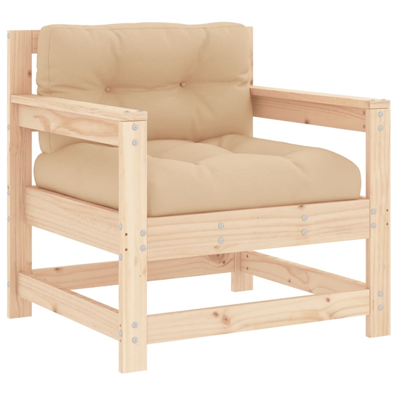 vidaXL 6 Piece Wood Garden Lounge Set in Beige