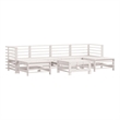vidaXL 7 Piece Wood Large Garden Lounge Set in White