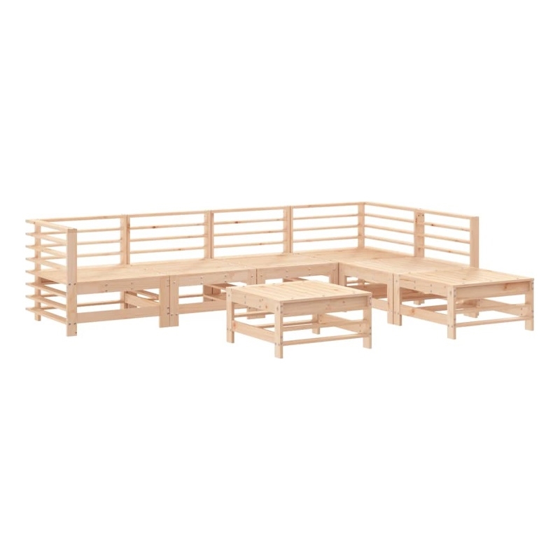 vidaXL 7 Piece Wood Large Garden Lounge Set