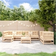 vidaXL 8 Piece Wood Large Garden Lounge Set in Natural