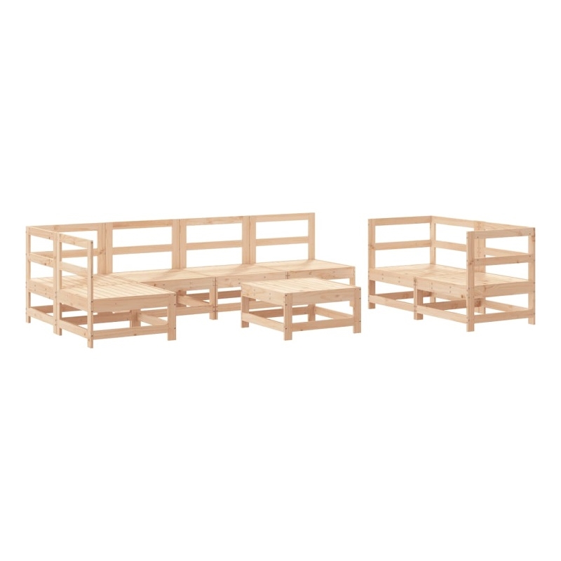 vidaXL 8 Piece Wood Large Garden Lounge Set in Natural