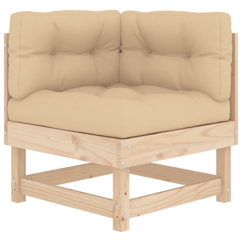 vidaXL 8 Piece Wood Large Garden Lounge Set in Beige