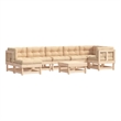 vidaXL 8 Piece Wood Large Garden Lounge Set in Beige