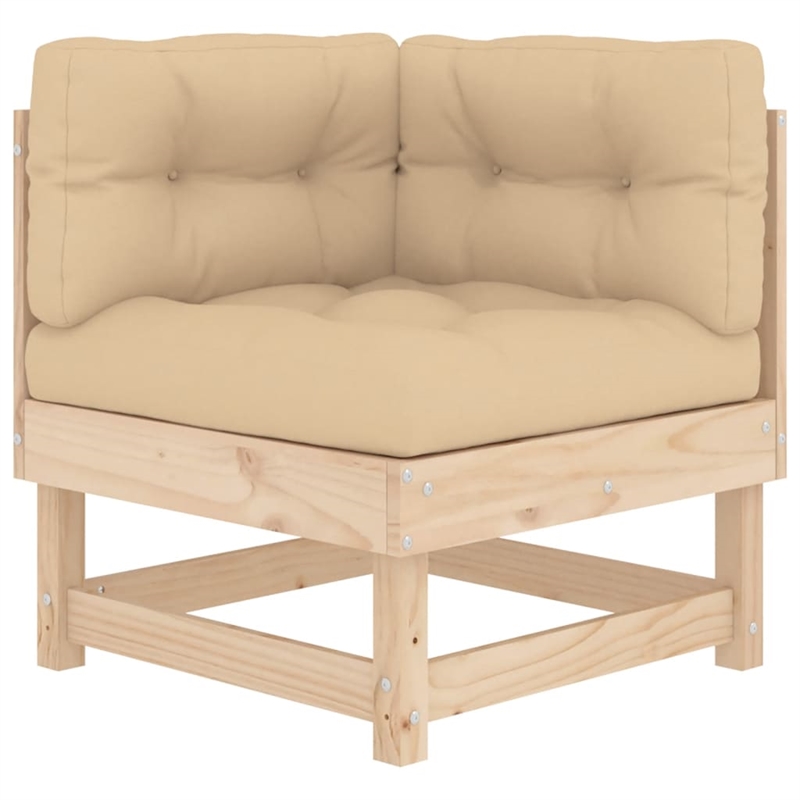 vidaXL 8 Piece Wood Small Garden Lounge Set in Beige