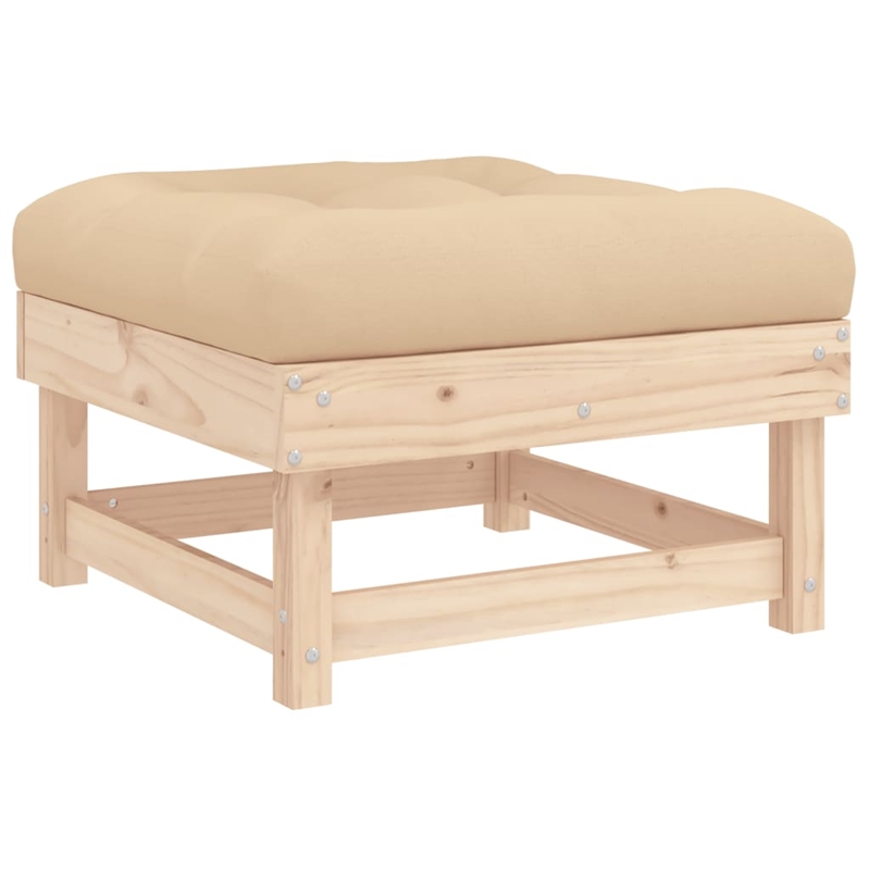 vidaXL 8 Piece Wood Small Garden Lounge Set in Beige