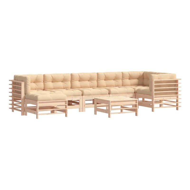 vidaXL Wood Large Garden Lounge Set in Beige
