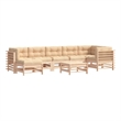 vidaXL Wood Large Garden Lounge Set in Beige