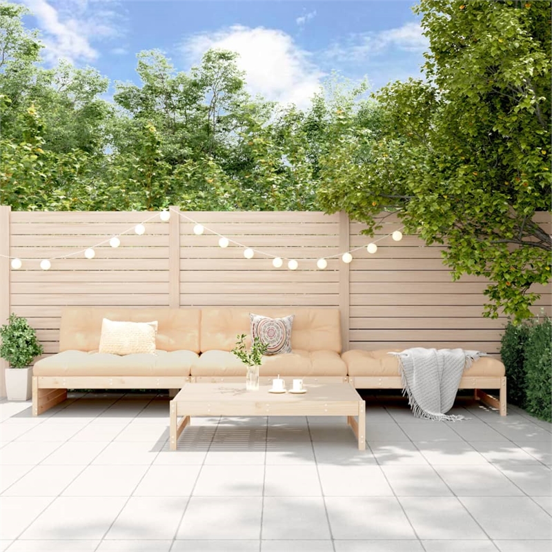 vidaXL Wood Garden Lounge Set in Natural/Beige