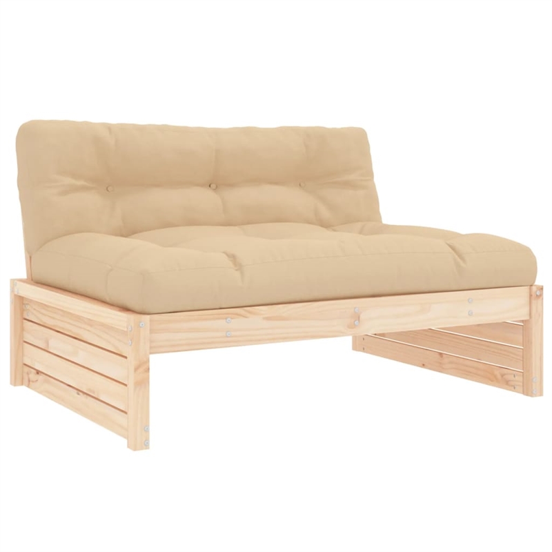 vidaXL Wood Garden Lounge Set in Natural/Beige