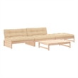 vidaXL Wood Garden Lounge Set in Natural/Beige