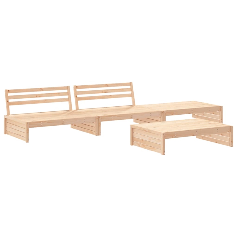 vidaXL 4 Piece Wood Large Garden Lounge Set in Beige