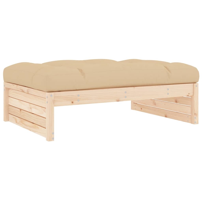 vidaXL 4 Piece Wood Large Garden Lounge Set in Beige