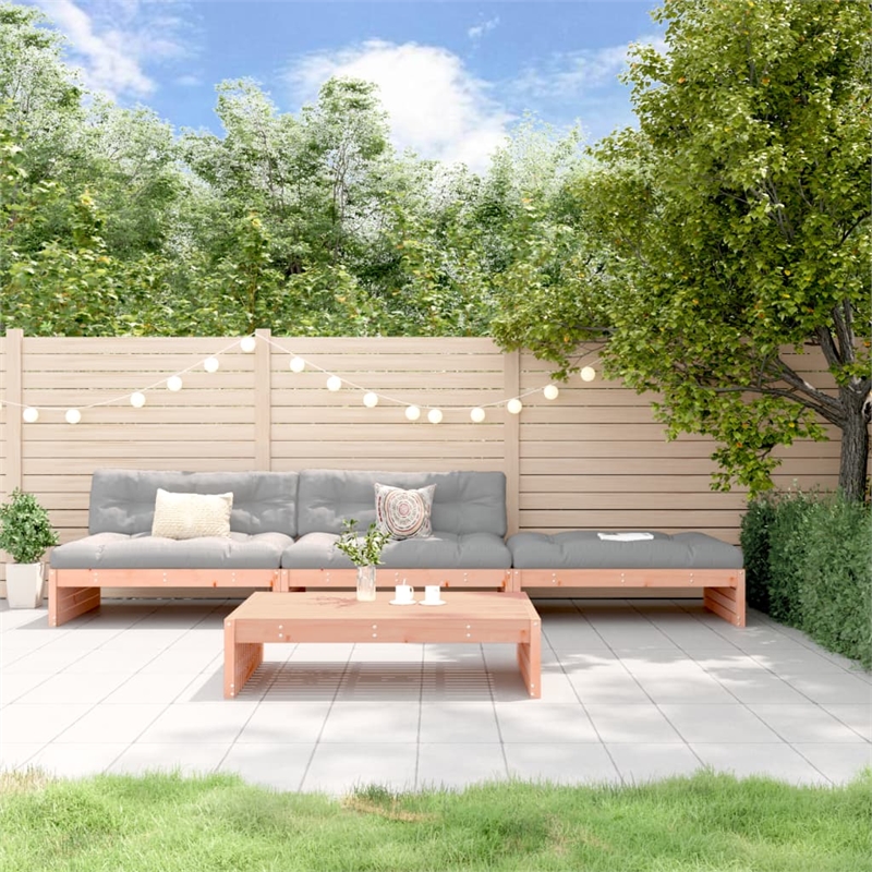 vidaXL 4 Piece Wood Garden Lounge Set in Gray