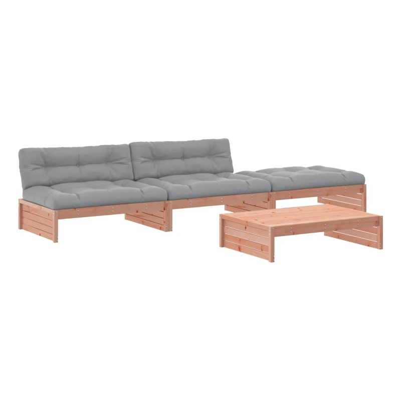 vidaXL 4 Piece Wood Garden Lounge Set in Gray