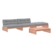 vidaXL 4 Piece Wood Garden Lounge Set in Gray