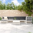 vidaXL 8 Piece Wood Large Garden Lounge Set in White