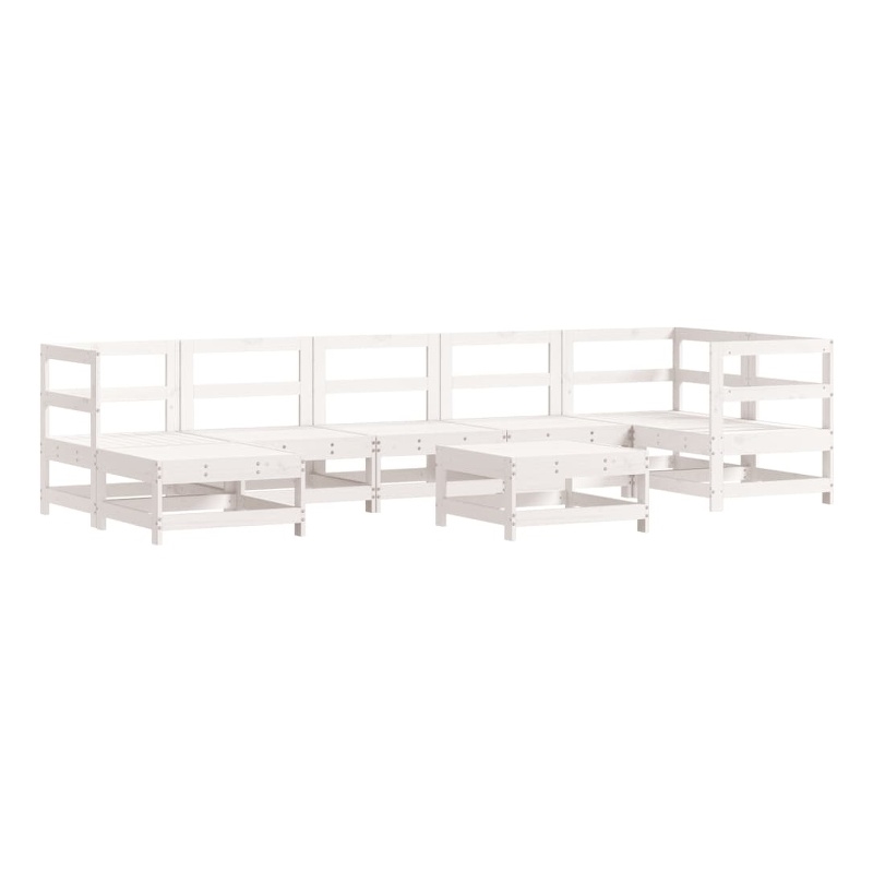 vidaXL 8 Piece Wood Large Garden Lounge Set in White