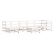 vidaXL 8 Piece Wood Large Garden Lounge Set in White