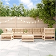 vidaXL 8 Piece Wood Large Garden Lounge Set in Natural