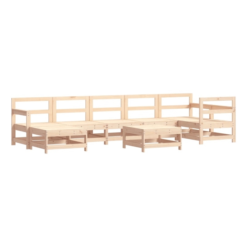 vidaXL 8 Piece Wood Large Garden Lounge Set in Natural