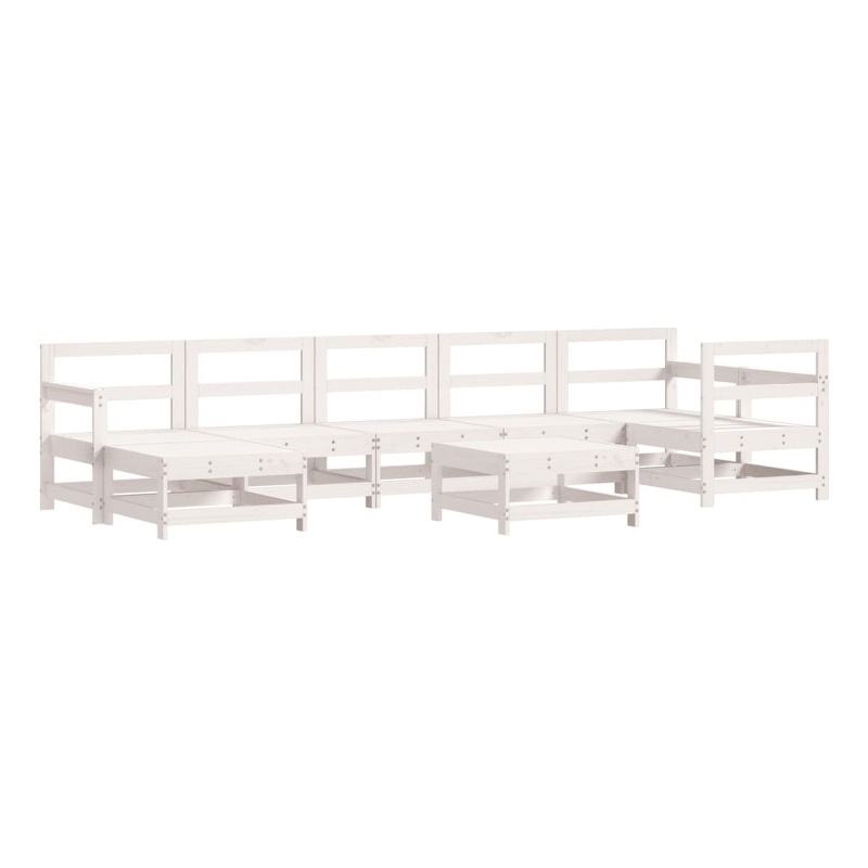 vidaXL 8 Piece Wood Large Garden Lounge Set in White