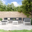 vidaXL 9 Piece Wood Large Garden Lounge Set in White