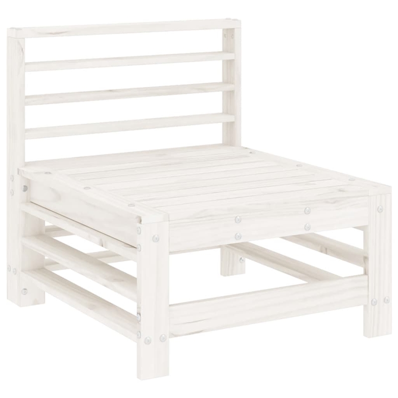 vidaXL 9 Piece Wood Large Garden Lounge Set in White
