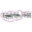 vidaXL 9 Piece Wood Large Garden Lounge Set in Natural
