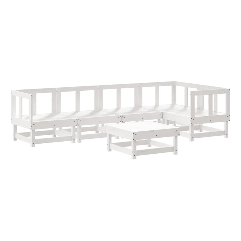 vidaXL Wood Large Garden Lounge Set in White
