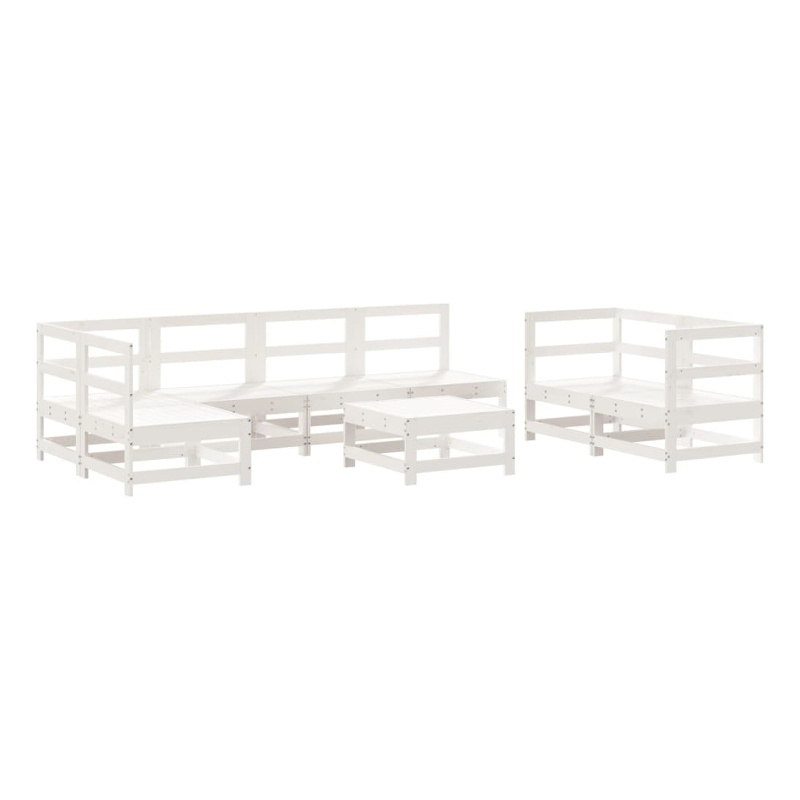 vidaXL Wood Large Garden Lounge Set in White
