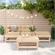 vidaXL 4 Piece Wood Small Garden Lounge Set in Natural