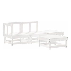vidaXL 4 Piece Wood Garden Lounge Set in White