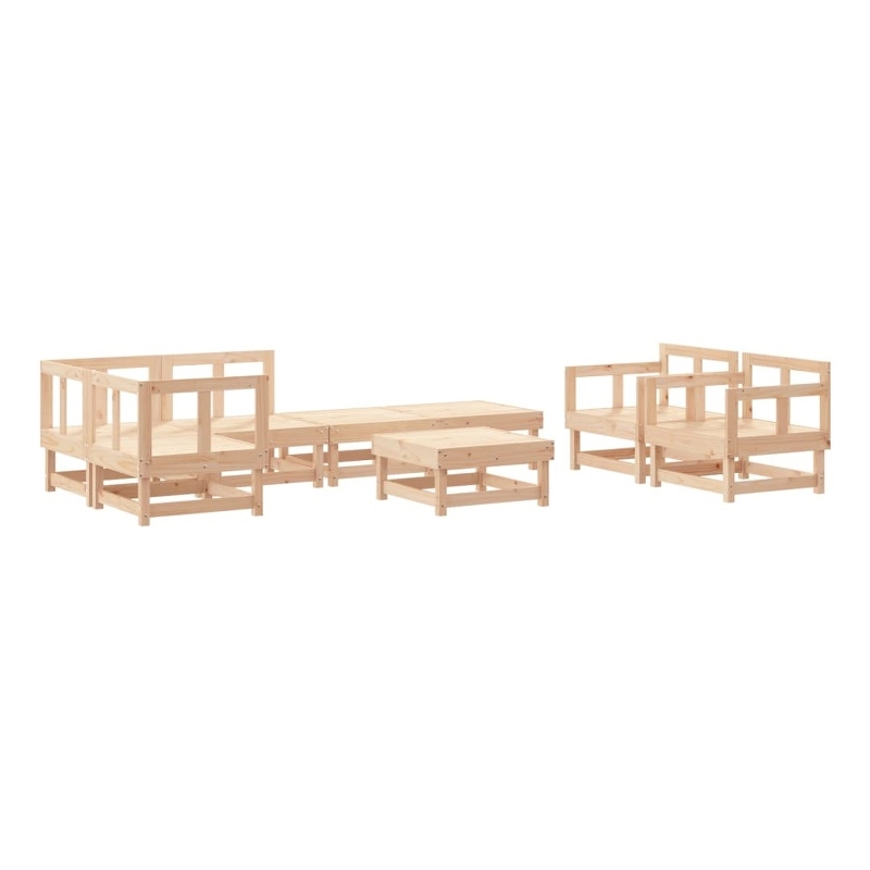vidaXL 8 Piece Wood Garden Lounge Set in Natural