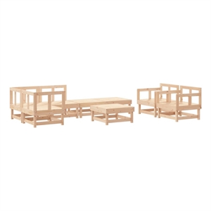 vidaXL 8 Piece Wood Garden Lounge Set in Natural