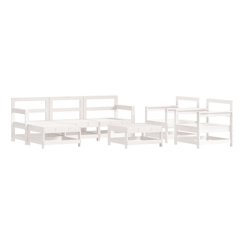 vidaXL Wood Medium Garden Lounge Set in White