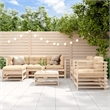 vidaXL 7 Piece Wood Small Garden Lounge Set in Natural