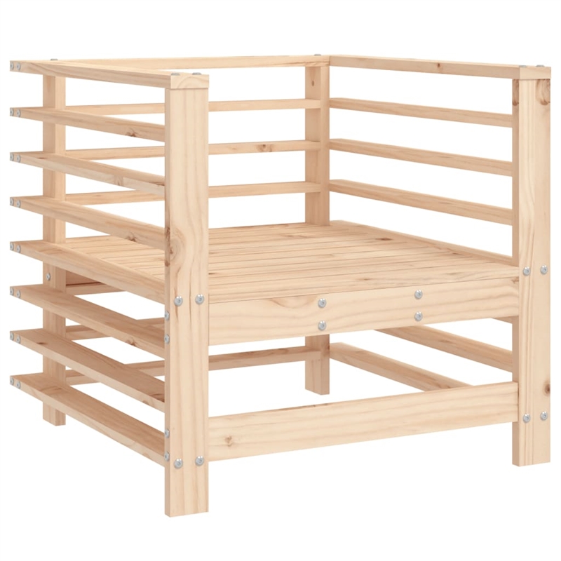 vidaXL 7 Piece Wood Small Garden Lounge Set in Natural