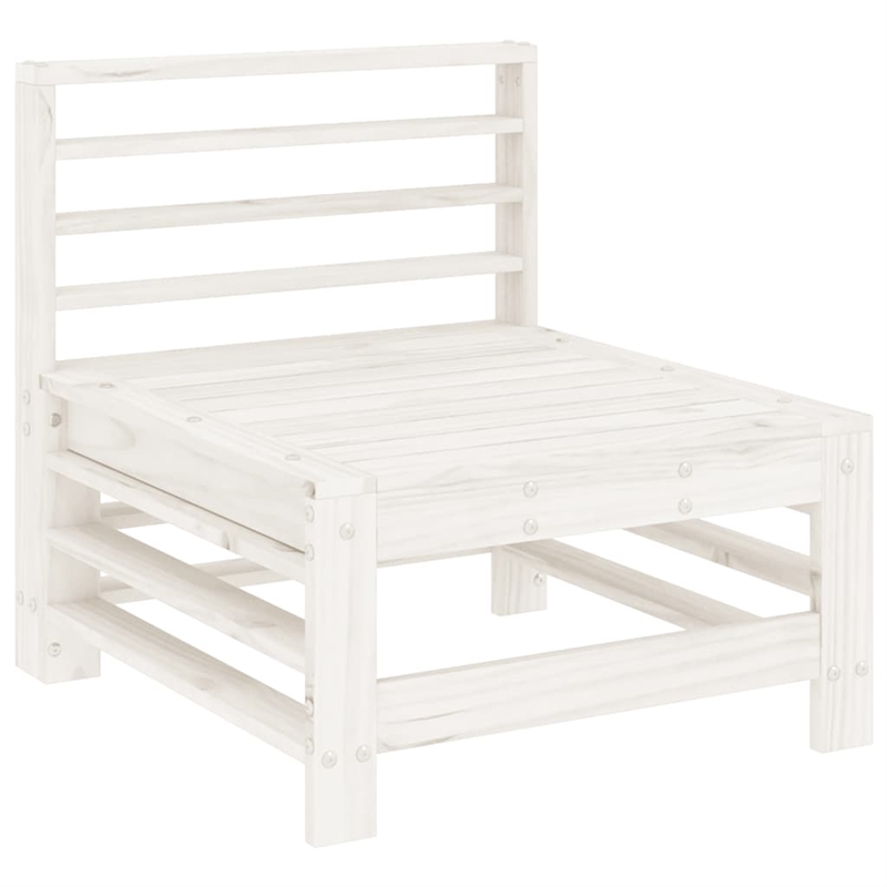 vidaXL 7 Piece Wood Large Garden Lounge Set in White