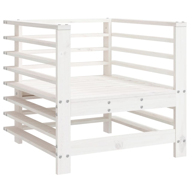 vidaXL 7 Piece Wood Large Garden Lounge Set in White