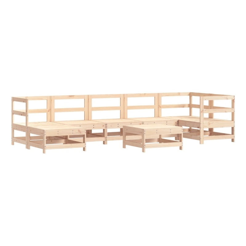 vidaXL 8 Piece Wood Large Garden Lounge Set in Natural